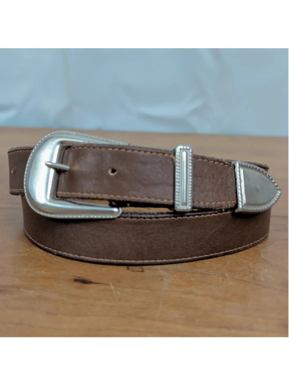 Ladies' Vintage USA Made Brown Leather Western Belt